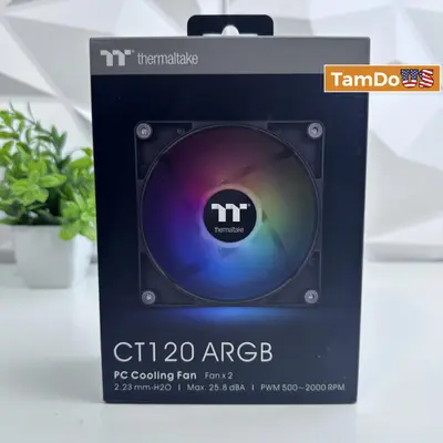 Thermaltake CT120 ARGB PC Cooling Fans (2-Pack) - RGB PWM 120mm Fan Set - Thumbnail 1