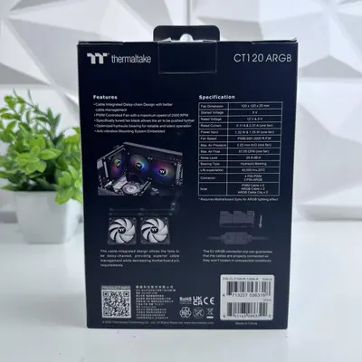 Thermaltake CT120 ARGB PC Cooling Fans (2-Pack) - RGB PWM 120mm Fan Set - Thumbnail 6