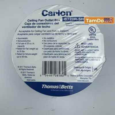 Thomas & Betts Carlon Nonmetallic Ceiling Fan Outlet Box - 6 Pack - Thumbnail 1