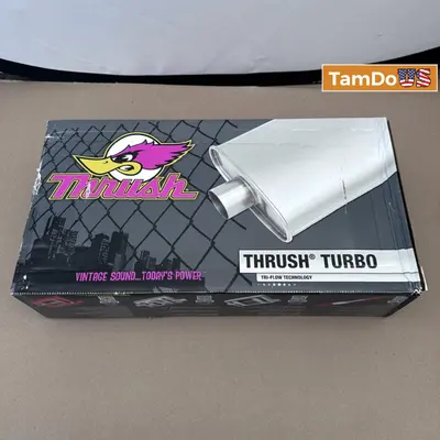 Thrush 17713 Turbo Muffler, Inlet & Outlet Diameter - 2.25" - New - Real photo at TamDo.us