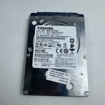 Toshiba 500GB 2.5" SATA HDD MQ01ACF050 HP P/N 813438-001 Spares L17091-111 7.2K - Thumbnail 5