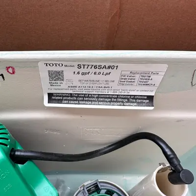 TOTO ST776SA#01 Drake Toilet Tank 1.6 GPF Cotton White Ceramic Tank Replacement - Thumbnail 4