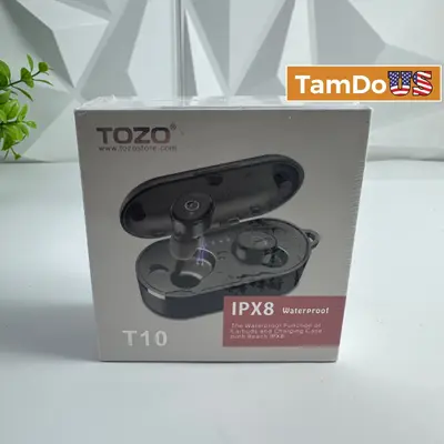 TOZO T10 Wireless Earbuds Bluetooth 5.0 IPX8 Waterproof In-Ear Headphones Black - Thumbnail 1