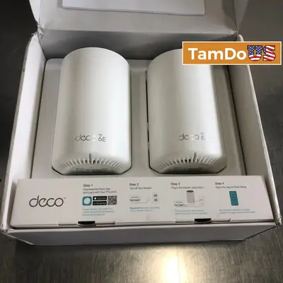 TP-Link Deco XE75 Pro AXE5400 Tri-Band Mesh Wi-Fi 6E System (2-Pack) - New Open Box - Real photo at TamDo.us