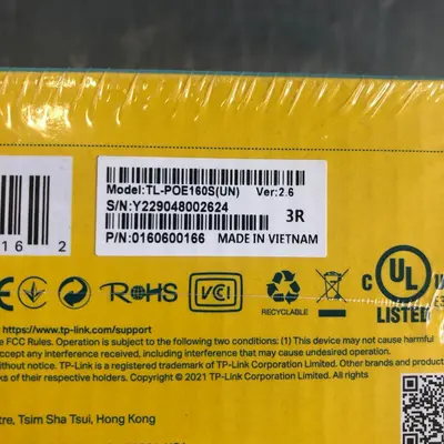 TP-Link TL-POE160S Gigabit PoE+ Injector 802.3af/at Wall-Mount Adapter - Thumbnail 5