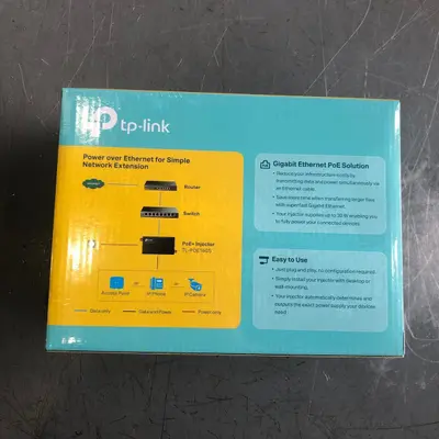 TP-Link TL-POE160S Gigabit PoE+ Injector 802.3af/at Wall-Mount Adapter - Thumbnail 2