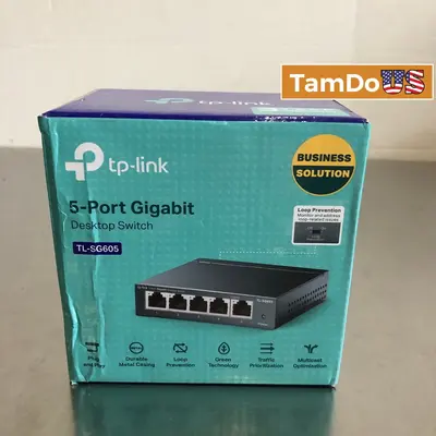 TP-Link TL-SG605 5-Port Gigabit Desktop Switch Unmanaged Steel Casing Network - New Open Box - Real photo at TamDo.us