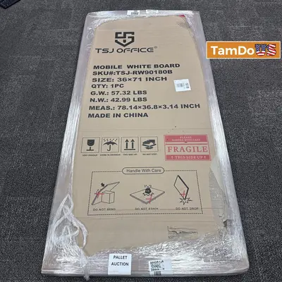 TSJ Office Mobile White Board 36x71 Inch - New Open Box - Real photo at TamDo.us