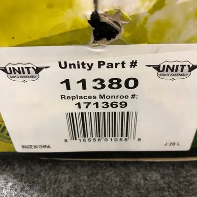 Unity 11380 Front Strut Assembly Replacement for Monroe 171369 - Thumbnail 3
