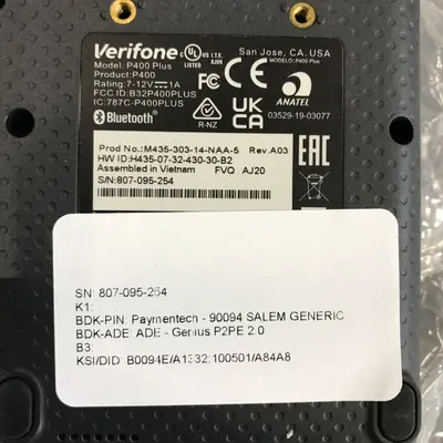 Verifone P400 Credit Card Terminal – Chip, Swipe, Contactless – Tested - Thumbnail 6