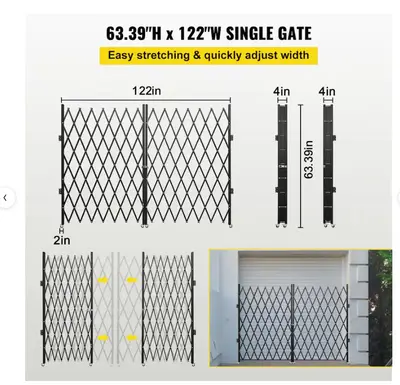VEVOR Folding Door Gate Adjustable Security Gate - Thumbnail 3