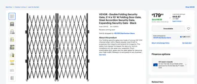VEVOR Folding Door Gate Adjustable Security Gate - Thumbnail 2