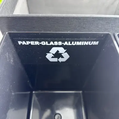 Via Motif Luxury Black Dual Bin Recycle Trash Can Hospitality Hotel Office - Thumbnail 4