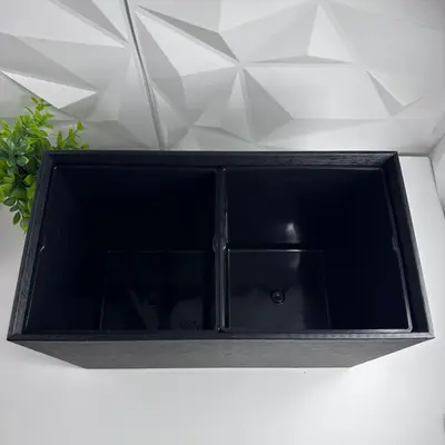 Via Motif Luxury Black Dual Bin Recycle Trash Can Hospitality Hotel Office - Thumbnail 7