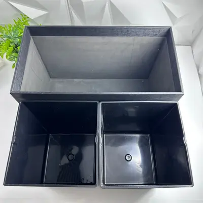 Via Motif Luxury Black Dual Bin Recycle Trash Can Hospitality Hotel Office - Thumbnail 2