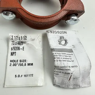 Victaulic 920N Mechanical Tee Branch Outlet, 2 1/2" × 1 1/2" NPT, Hole 2" - Thumbnail 8