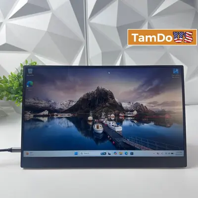 VILVA V156F1 15.6" Portable Monitor FHD 1080P IPS USB-C Mini HDMI Smart Cover - Thumbnail 1