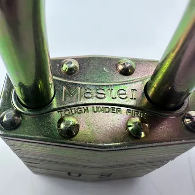 Vintage Master Lock US Military Padlock Heavy Duty Steel DG MJ21670 (No Key) - Thumbnail 5