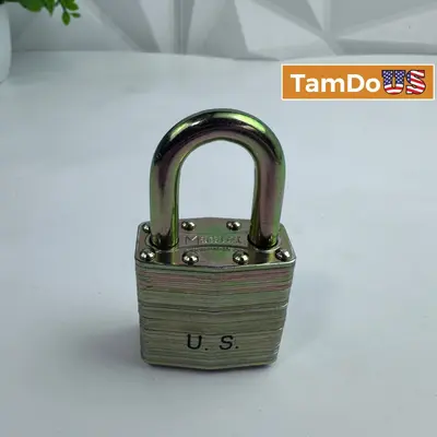 Vintage Master Lock US Military Padlock Heavy Duty Steel DG MJ21670 (No Key) - Excellent - Real photo at TamDo.us