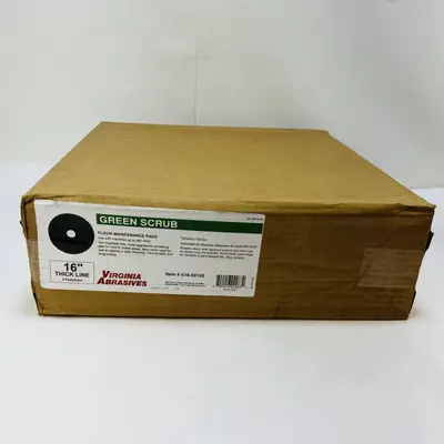 Virginia Abrasives 16" Green Scrub Floor Pads 5/Case - Thumbnail 3