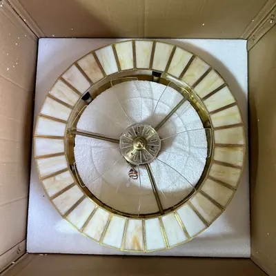 Warehouse of Tiffany Sorcha 17.5" 6-Light Brass Ceiling Fan with Light Kit - Thumbnail 4