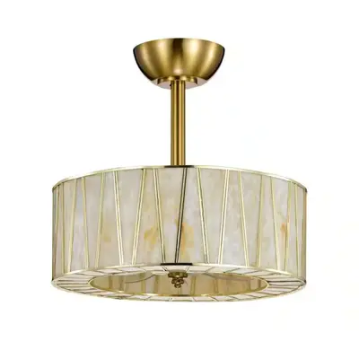 Warehouse of Tiffany Sorcha 17.5" 6-Light Brass Ceiling Fan with Light Kit - New - Real photo at TamDo.us