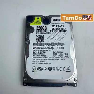 WD AV-25 320GB 2.5" Internal SATA Hard Drive HDD WD3200BUCT 24/7 Streaming DVR - Thumbnail 1