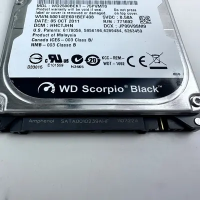WD Black 250GB 2.5" Laptop Internal HDD WD2500BEKT-75PVMT0 7200 RPM Dell - Thumbnail 3