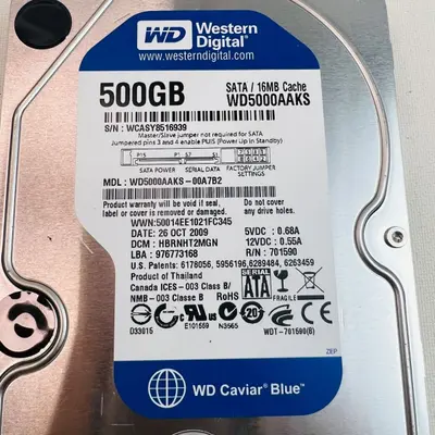 WD Caviar Blue 500GB 3.5" SATA Hard Drive - Thumbnail 3