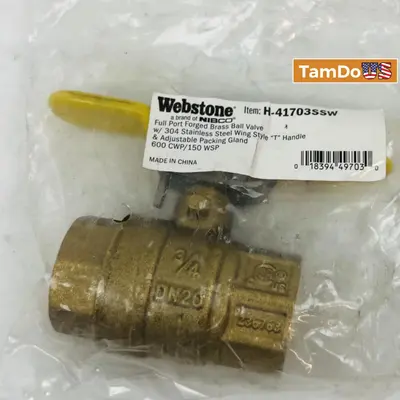 Webstone 3/4 "600 PSI WOG, 150 SWP, T-Handle Ball valve H-41703SSW - Thumbnail 4