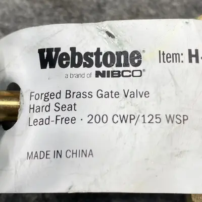 Webstone H-10134W Brass Gate Valve – 200 CWP / 125 WSP, Forged Body, Hard Seat - Thumbnail 5