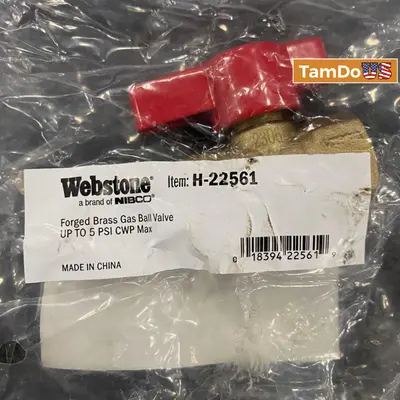 Webstone Nibco Brass Forged Gas Ball Valve H-22561 5 PSI - Thumbnail 5
