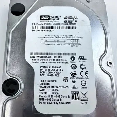 Western Digital Caviar SE 500GB 3.5" SATA HDD WD5000AAJS WD5000AAJS-00TKA0 - Thumbnail 5
