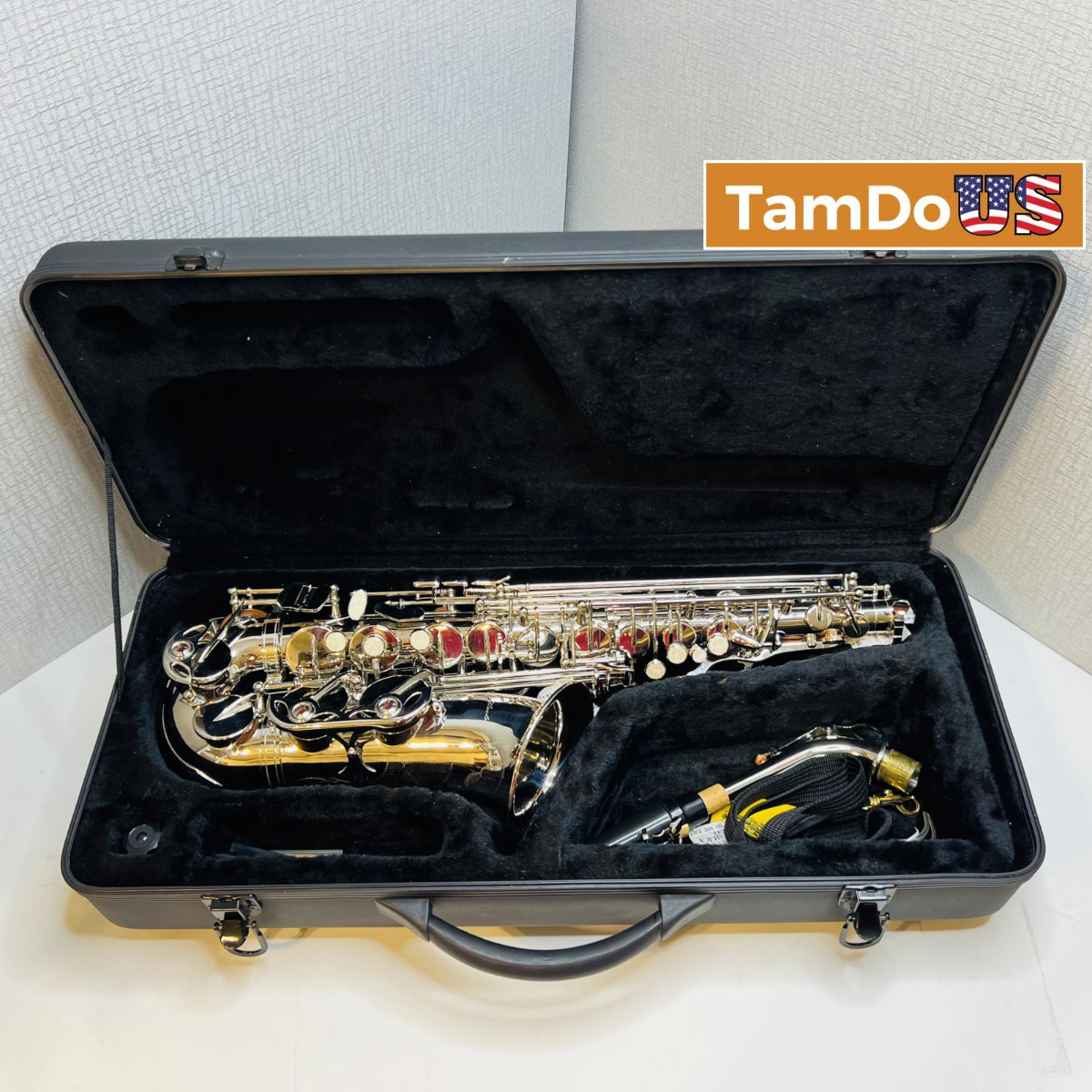 Wexler Student Eb Alto Saxophone Nickel Plated with Mouthpiece and Hard Case - Photo 1 - Real photo at TamDo.us
