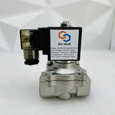 WIC Valve 2SCW-3/4-24VDC-D-V Solenoid Valve 3/4", 24V DC, 100 PSI, IP65 - Thumbnail 3