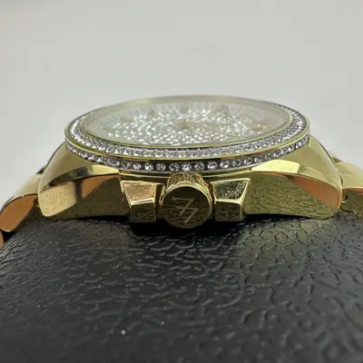 Wittnauer WN3072 Men's 44mm Pave Gold Tone Quartz Watch - Thumbnail 5