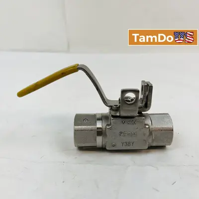 WKM Stainless Steel Ball Valve CF8M, 1/2" NPT, 3000 PSI, Threaded - Excellent - Real photo at TamDo.us