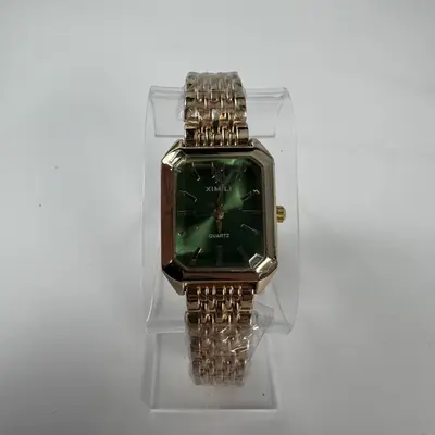 XIMILI Womens Quartz Watch Gold Tone Green Dial Rectangular Tank Stainless Steel - Thumbnail 7