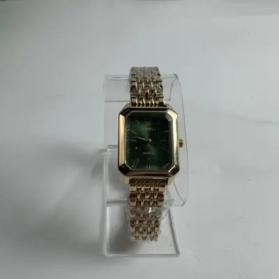 XIMILI Womens Quartz Watch Gold Tone Green Dial Rectangular Tank Stainless Steel - Thumbnail 5