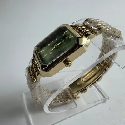 XIMILI Womens Quartz Watch Gold Tone Green Dial Rectangular Tank Stainless Steel - Thumbnail 2
