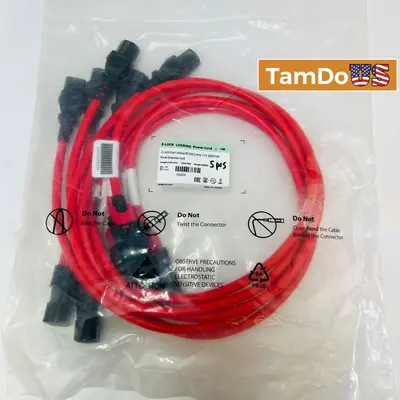Z-Lock Dual Locking IEC320 C14 to C13 Power Cable 1M 14AWG - New - Real photo at TamDo.us