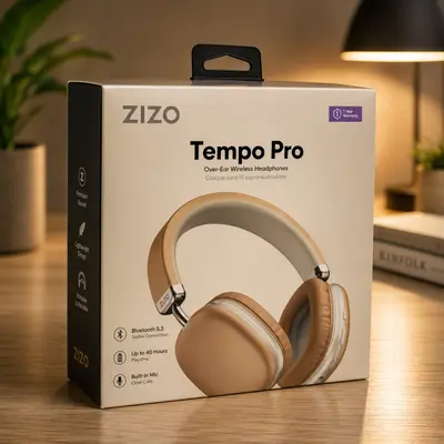 ZIZO Tempo Pro Over-Ear Wireless Bluetooth Headphones 40mm Drivers Rose Gold - Thumbnail 1