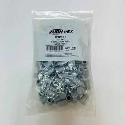 Zurn PEX QXP3XP 1/2" Acetal Test Plug Crimp Plumbing Fitting Bag of 100 - Thumbnail 3