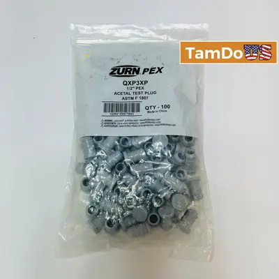 Zurn PEX QXP3XP 1/2" Acetal Test Plug Crimp Plumbing Fitting Bag of 100 - New - Real photo at TamDo.us